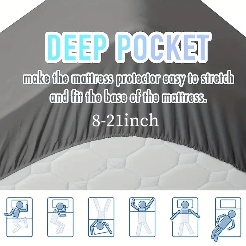 Mattress Pad Pillow Top Quilted Fitted Mattress Cover Mattress Protector Stretches Up 8-21