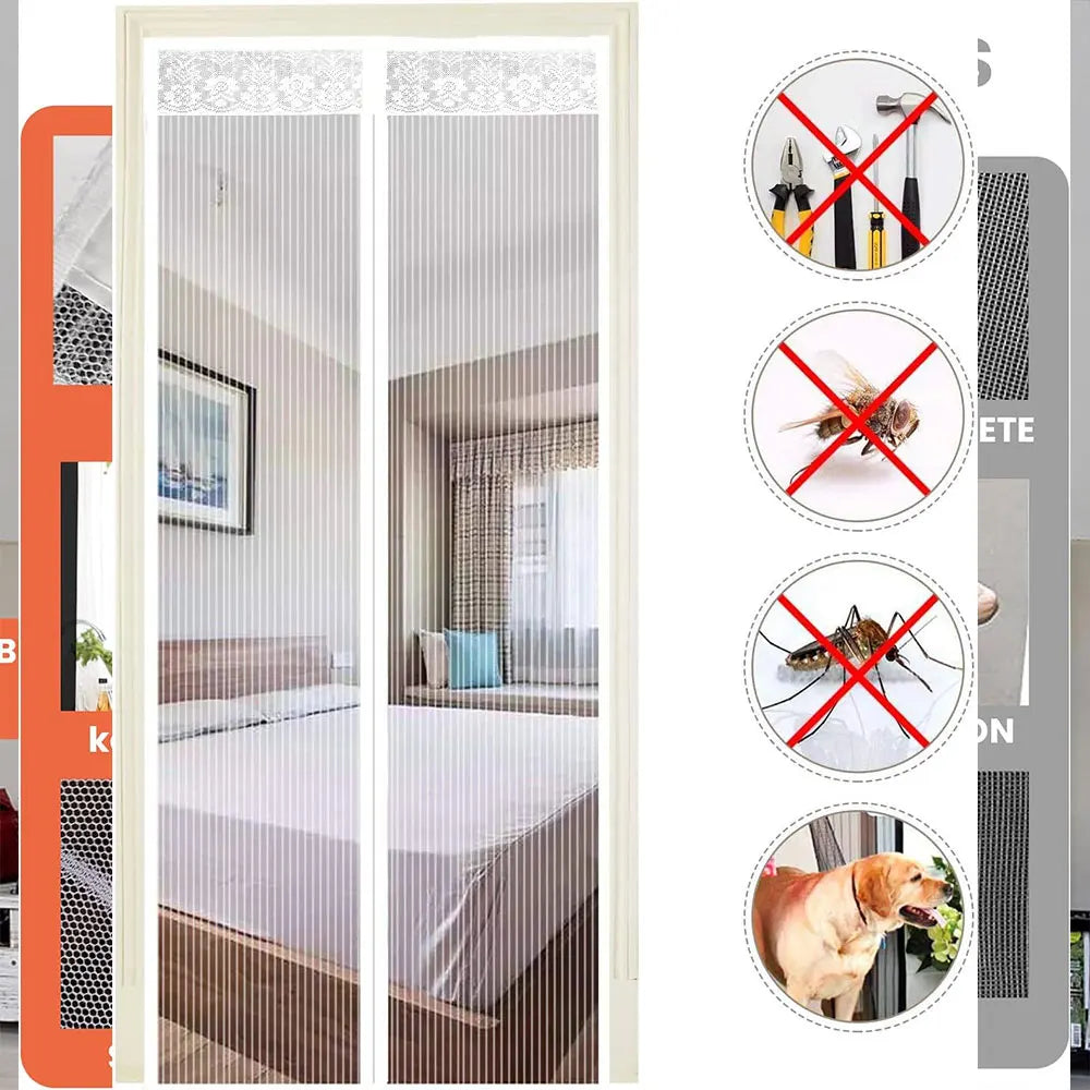 No Punching Magnetic Anti Insects Automatic Ventilation Screen Door Curtain