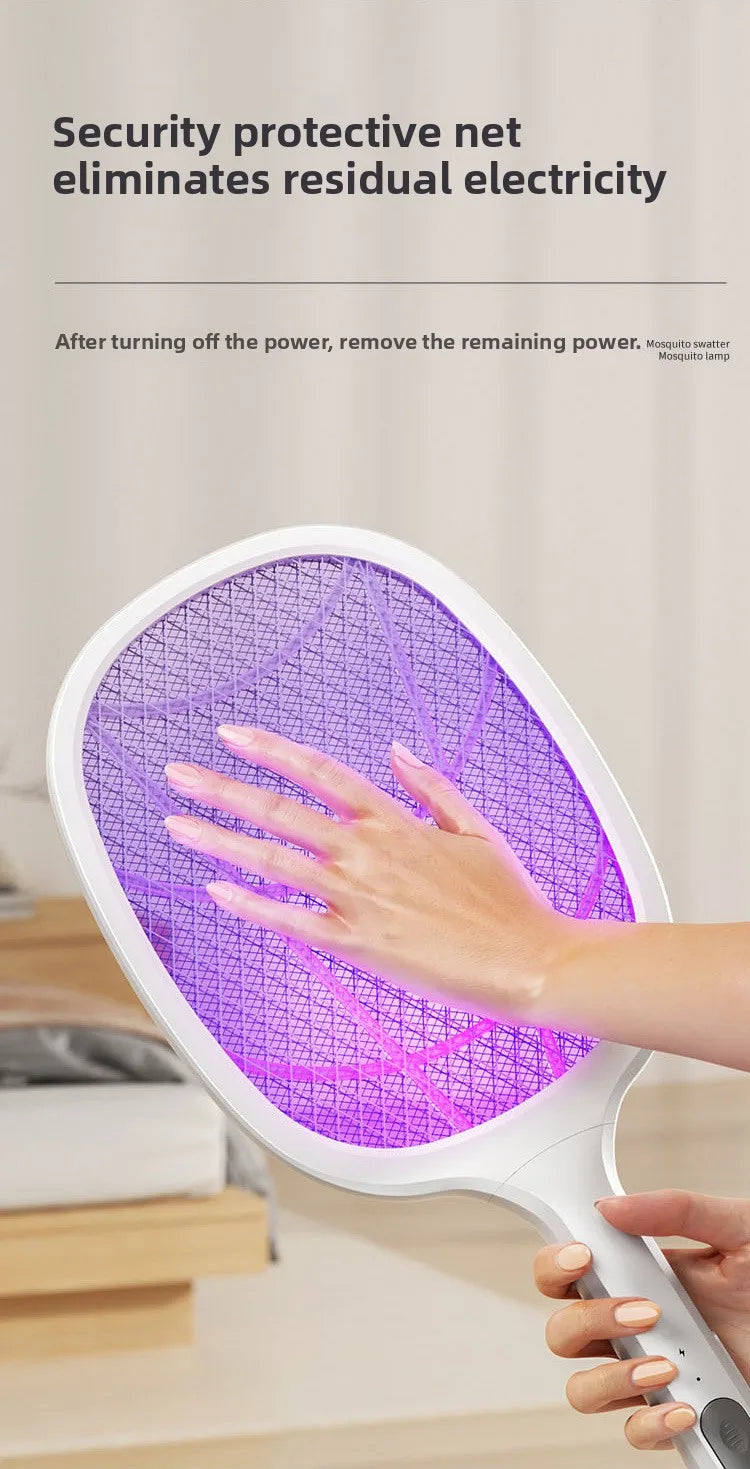 Electric Mosquito Swatter & Repellent Lamp -USB Rechargeable+Base