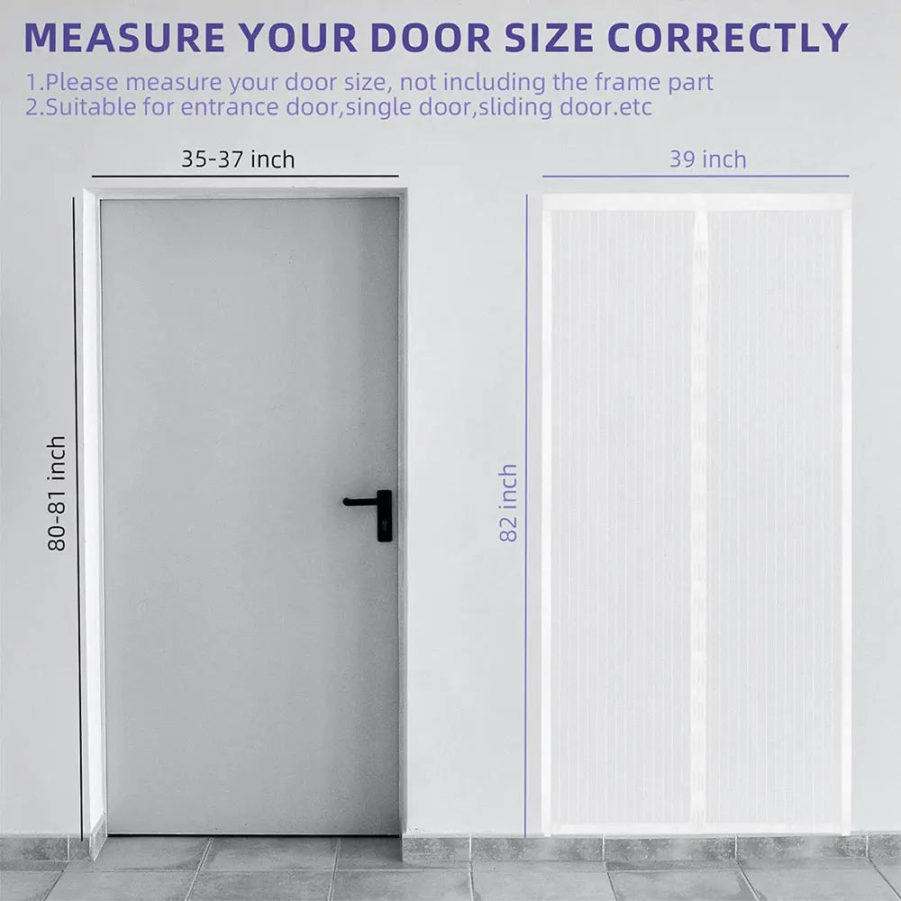 No Punching Magnetic Anti Insects Automatic Ventilation Screen Door Curtain