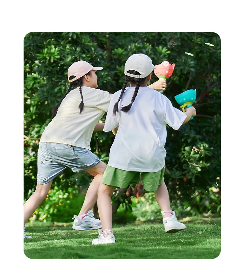 Pull String Flying Saucer Disc Launcher Kids Flying Toys