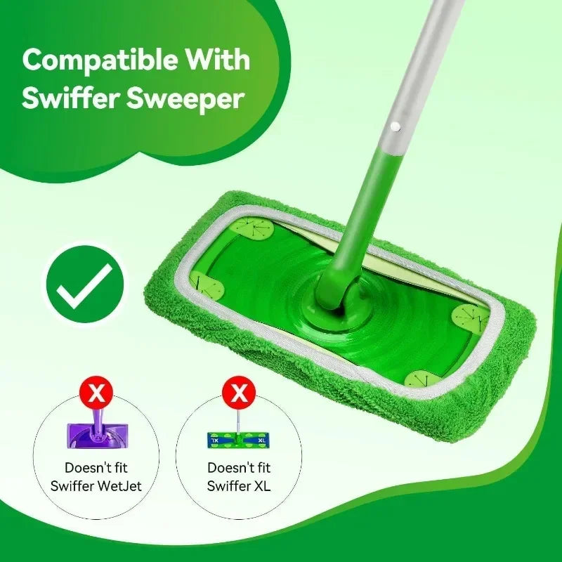 Sweeper Wet & Dry Cleaning Cloths Reusable Microfiber Head Washable Rag Towel