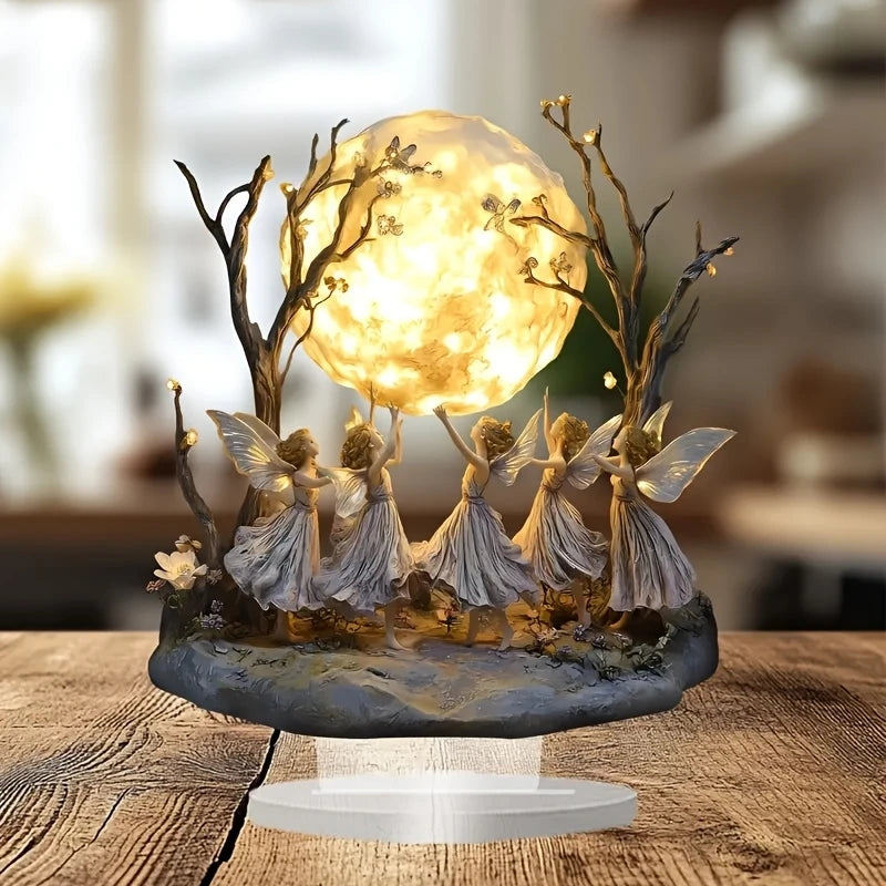 Bohemian Style Acrylic Fairy and Moon Tabletop Decor