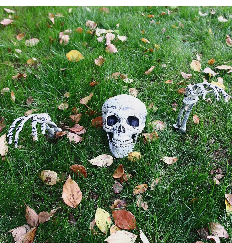 Halloween Home Decor Skeleton Head Outdoor Scary Props Realistic Skull Prank