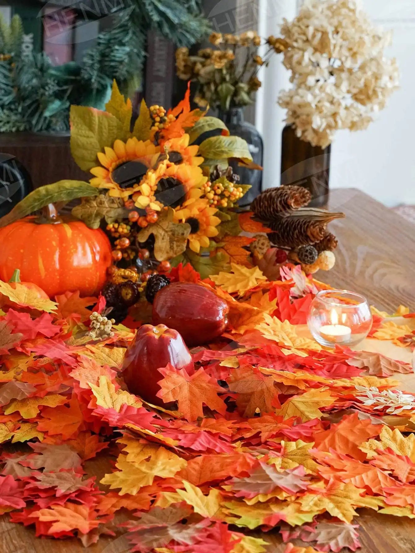 High Quality Silk Maple Leaf Halloween FestivalTable Wedding Scrapbook Artificial Plants