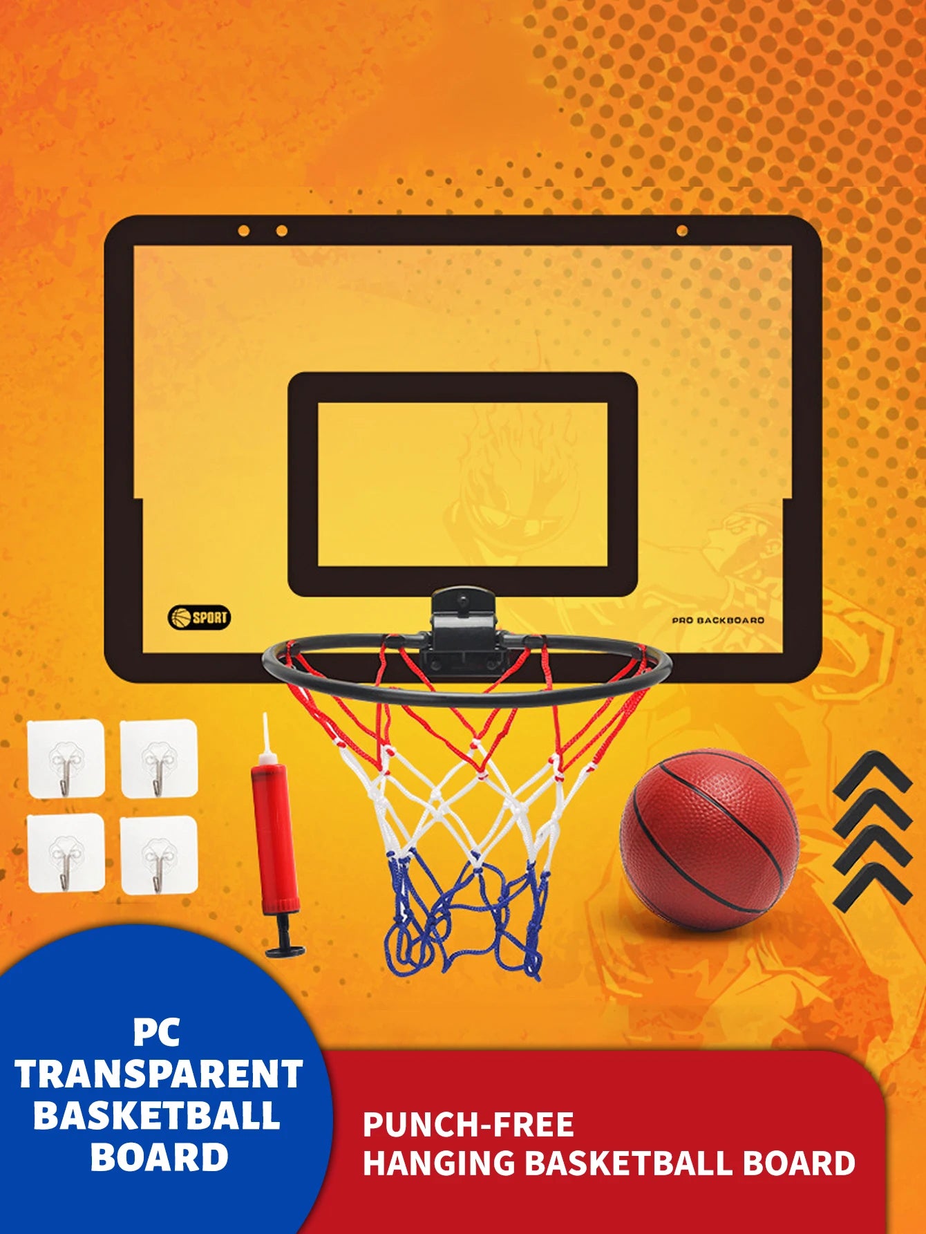 Children's wall mounted silent non porous foldable basketball stand