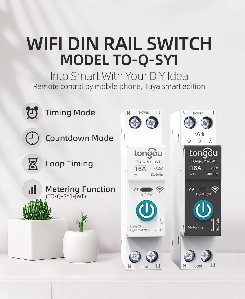 Wifi Smart Circuit Breaker Switch With Metering remote control