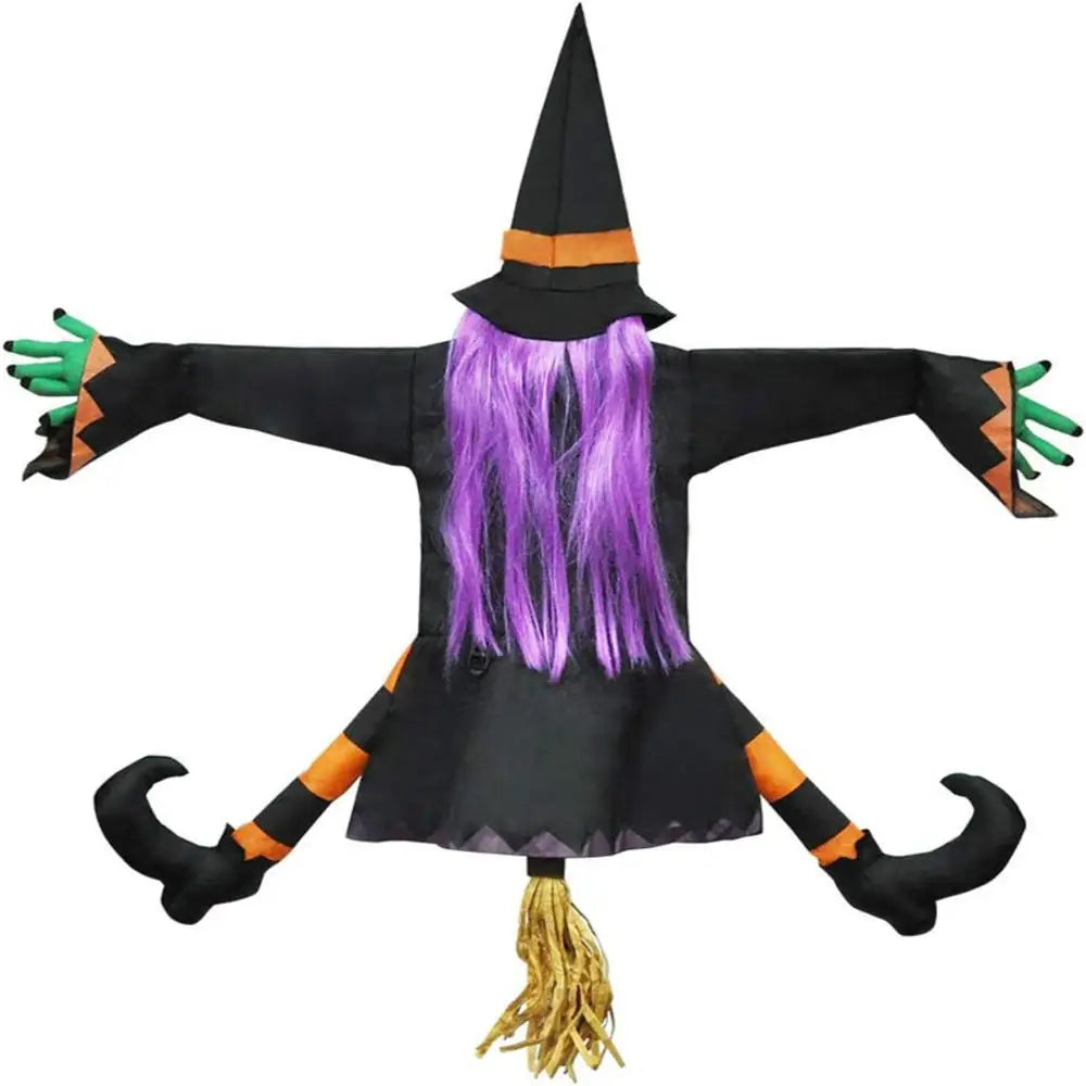 Halloween Crashing Witch Into Tree Outdoor Decoration Classic Flying Witch Pendant