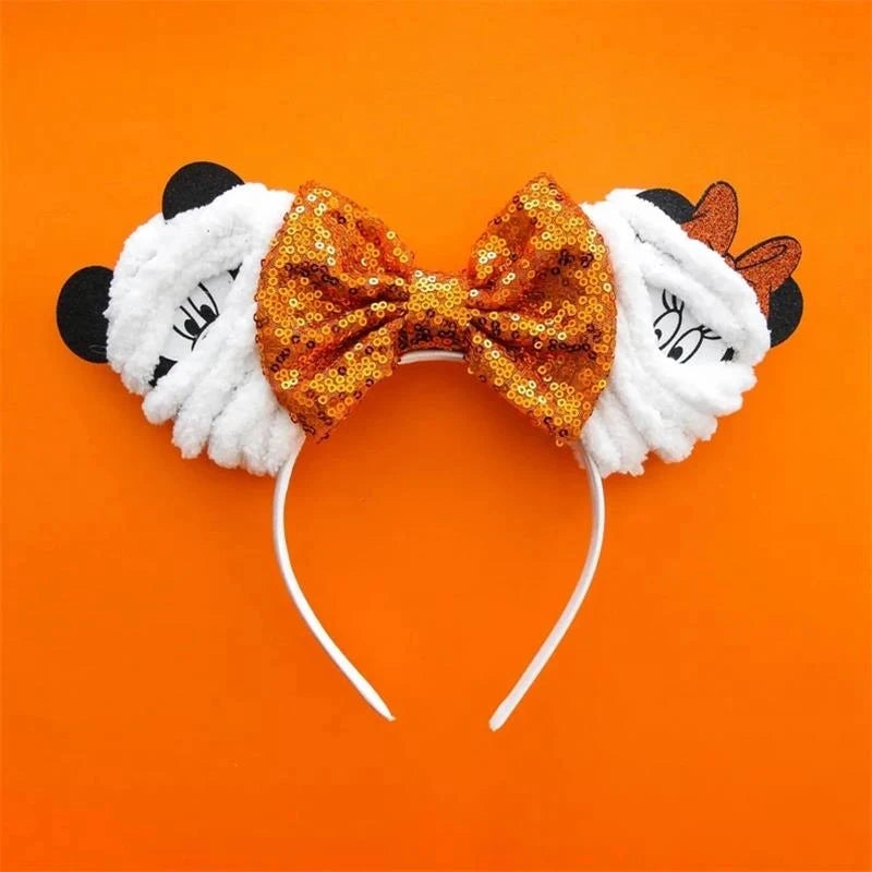 Newest Minnie Ears Headband Halloween Festival Party Sequins Bow Hair Accessories
