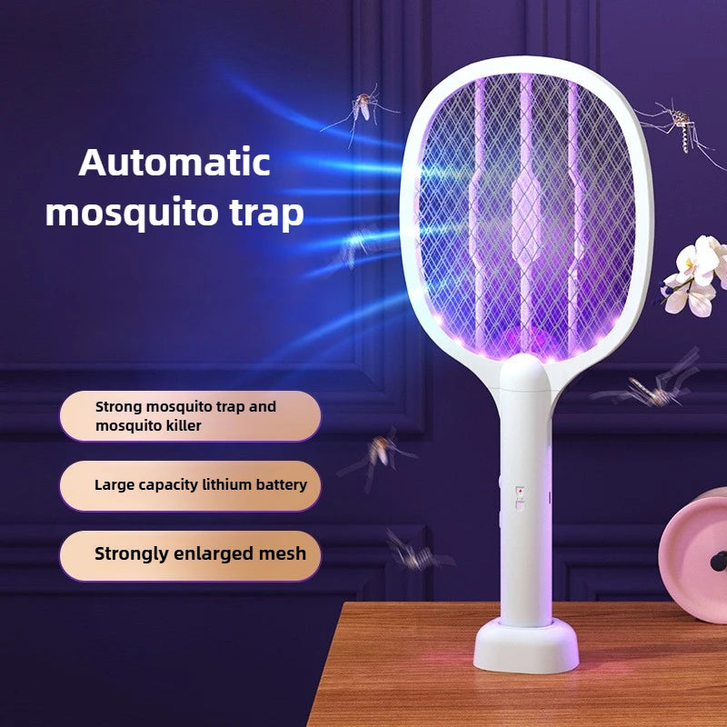 Electric Mosquito Swatter & Repellent Lamp -USB Rechargeable+Base