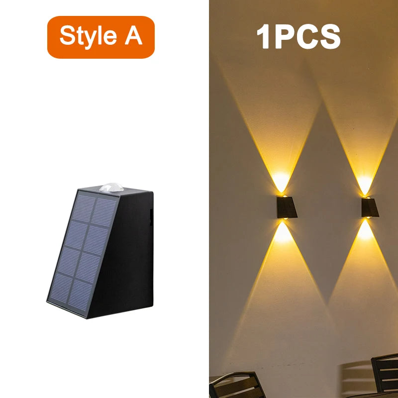 LED Outdoor Wall Solar Lights Waterproof Garden Wall Decoration For Patio Stair Corridor
