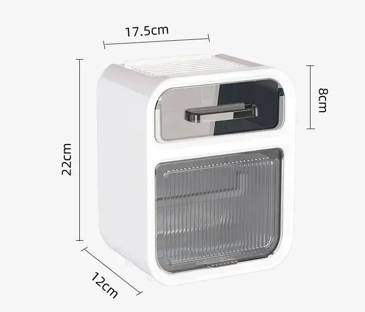 Wall-Mounted Bathroom Tissue Box with Drawer