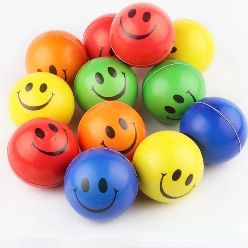 6PCS 6.3cm facial expression foam PU extrusion sports decompression children's toy
