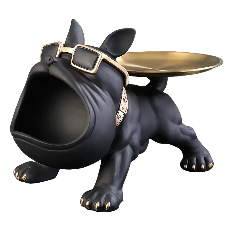 Home Decor Bulldog Figurine Dog Statue Storage Box Animal Ornament Art Sculpture