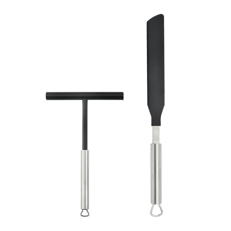 Stainless Steel French Crepe Spreader and Spatula Kit Pancake Cooking Tools