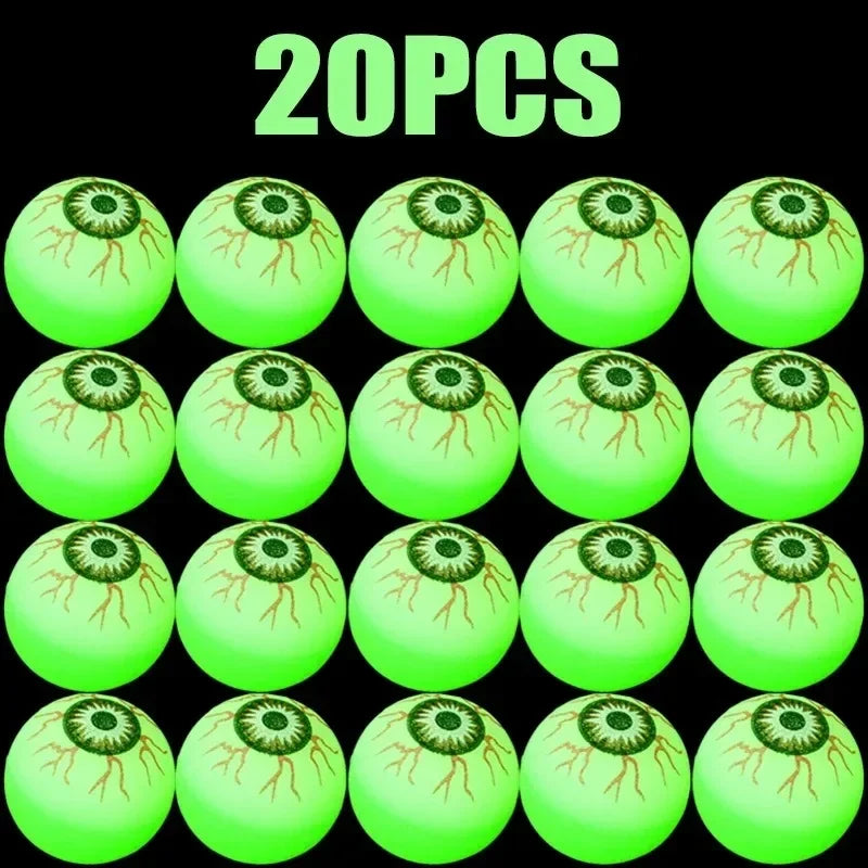 5/50PCS Luminous Bouncing Ball Halloween Glow in The Dark Toys Rubber Fake Eyeball