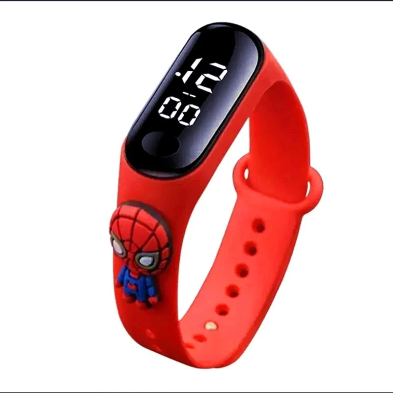 Disney Stitch Spider Man Cartoon Waterproof Watches For Kids LED Electronic Sport Watch