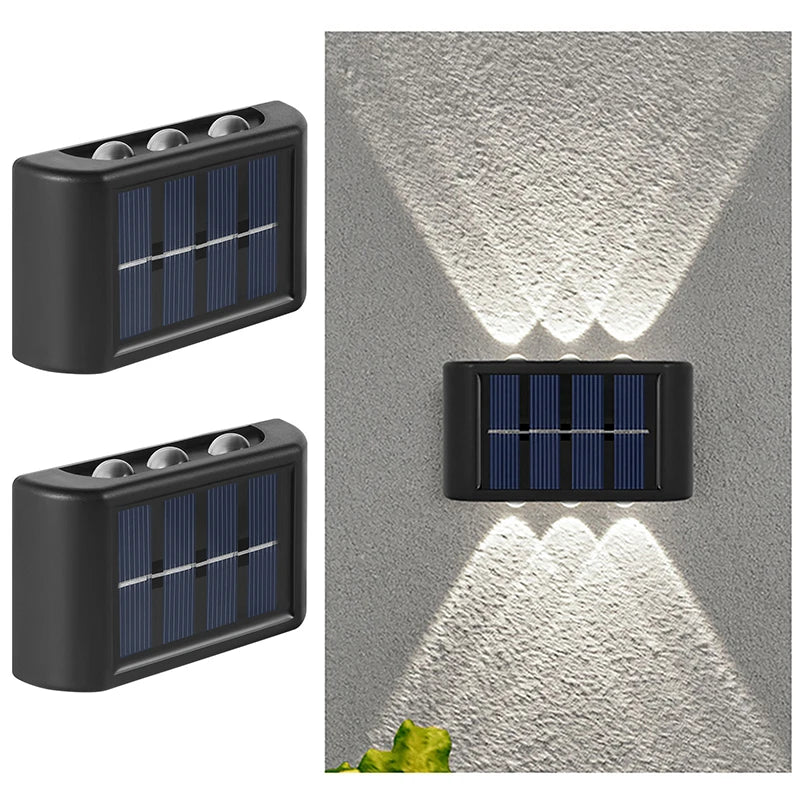 6 LED Outdoor Solar Wall Lights