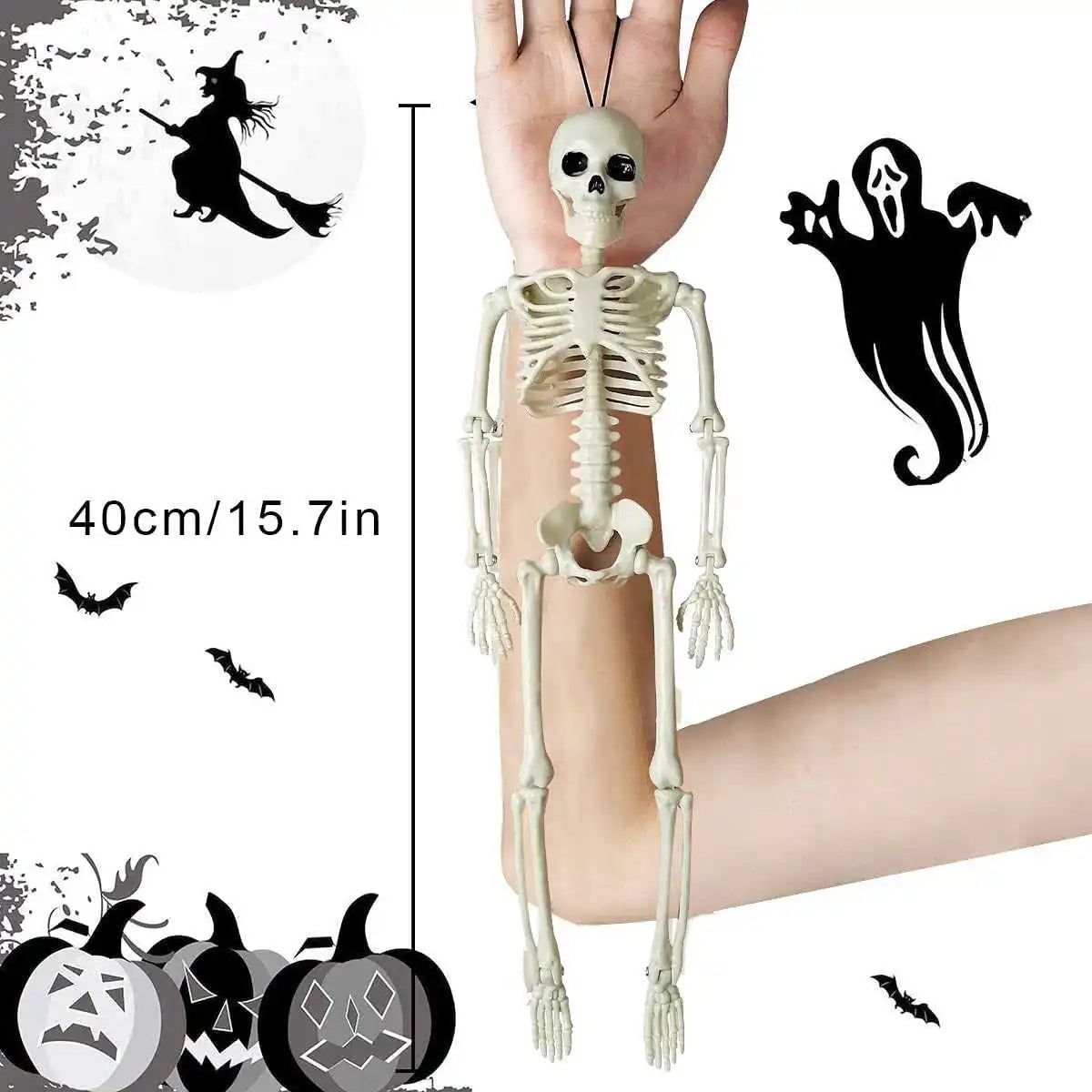 Halloween Home Decor Skeleton Head Outdoor Scary Props Realistic Skull Prank