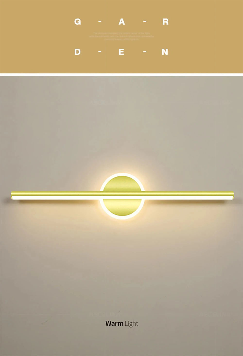 Modern LED Wall Lamp 40/60cm Mirror Black Gold Long Strip Fixture Led Lighting Lamps