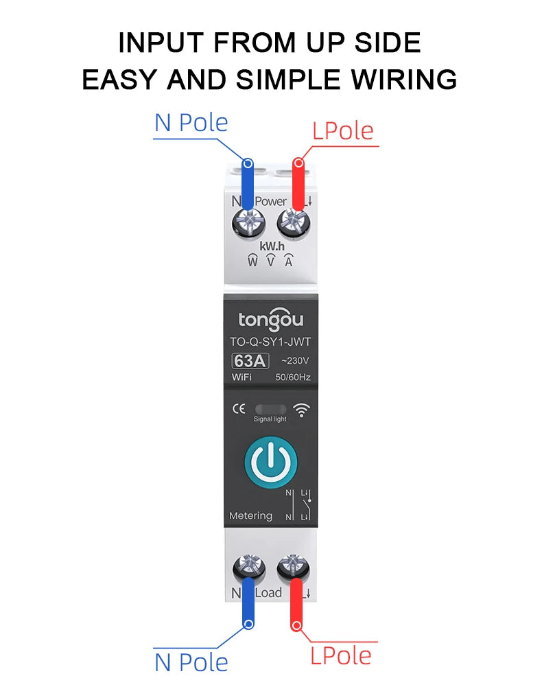 Wifi Smart Circuit Breaker Switch With Metering remote control