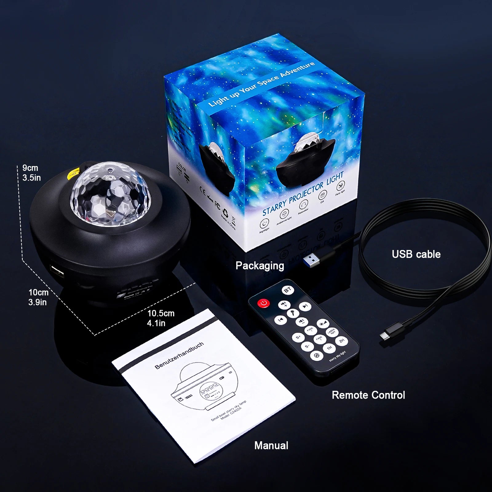 Starry Projector Galaxy Night Light Child Bluetooth USB Music Player Ocean Projector