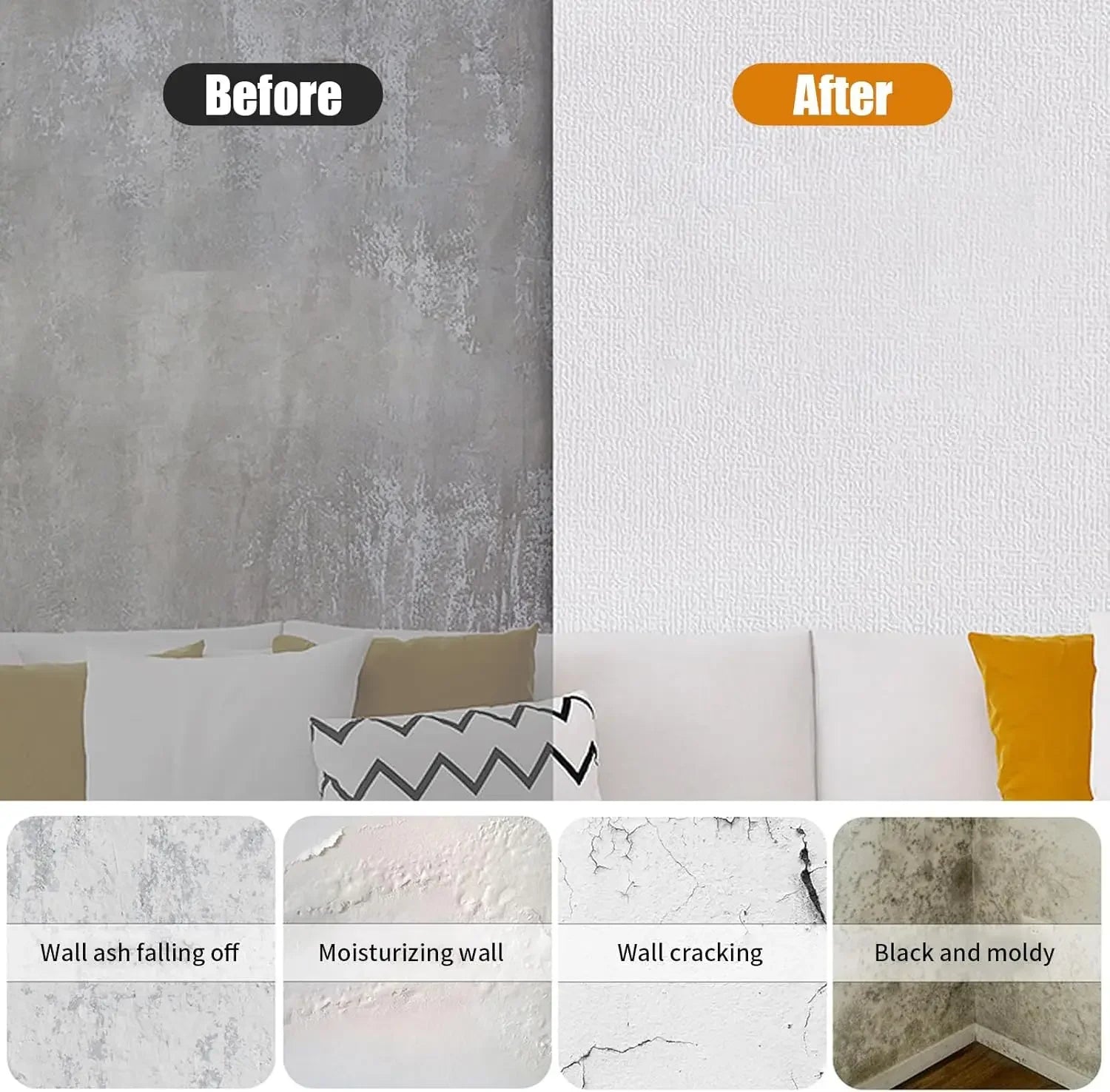 3D Self-Adhesive Linen Wallpaper