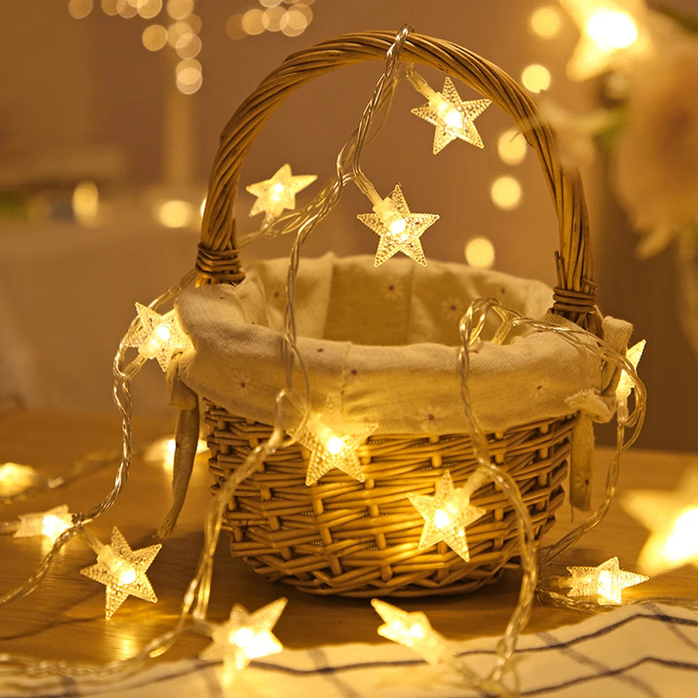 LED String Outdoor Star Chain Lights Bulb Fairy Lights for Home Garden Christmas Decor