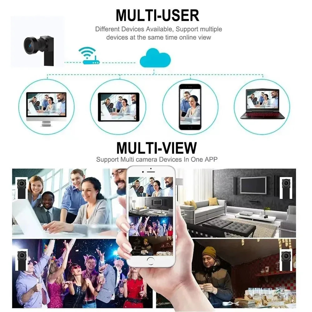 4K HD mini WiFi camera, supports remote viewing, motion detection camera