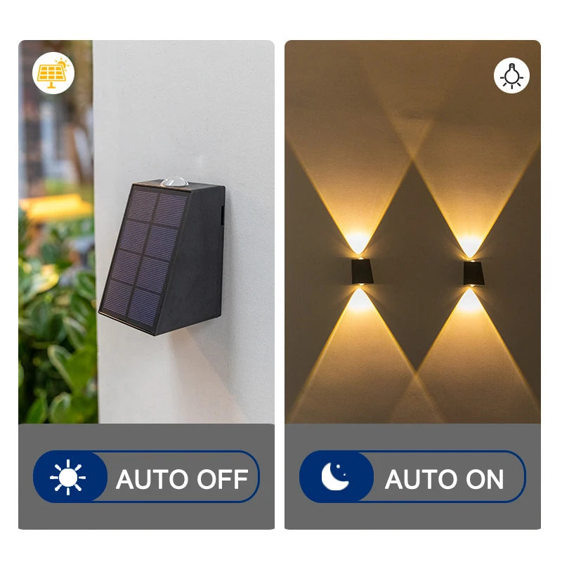 LED Outdoor Wall Solar Lights Waterproof Garden Wall Decoration For Patio Stair Corridor