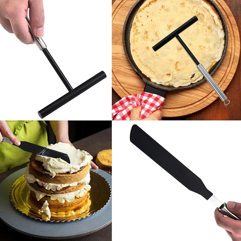 Stainless Steel French Crepe Spreader and Spatula Kit Pancake Cooking Tools