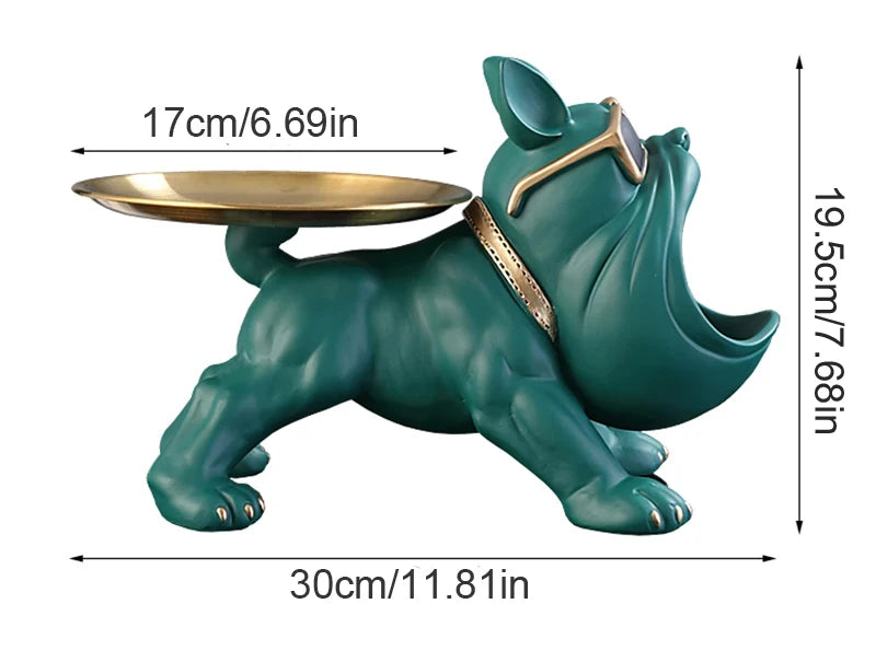 Home Decor Bulldog Figurine Dog Statue Storage Box Animal Ornament Art Sculpture