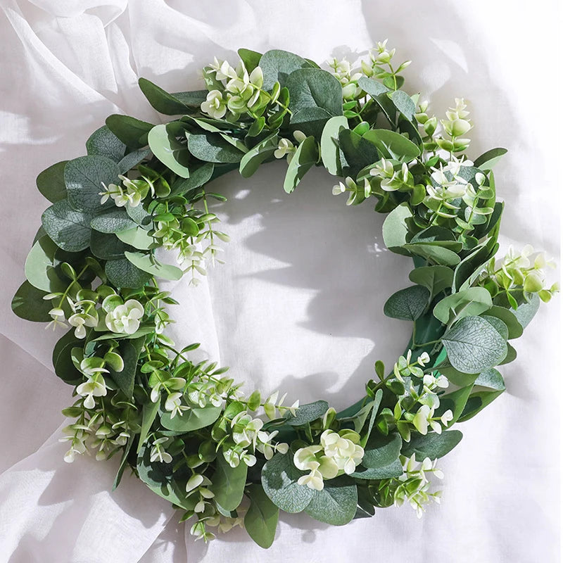 Eucalyptus Wreath Flowers Gifts DIY Rattan Creative Artificial Garland