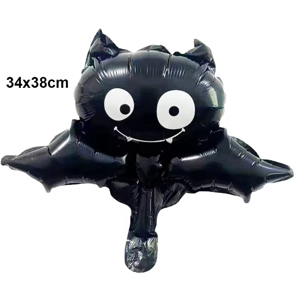 5 PCS Halloween Foil Balloons Cute Black Bat Balloon Halloween Party Props