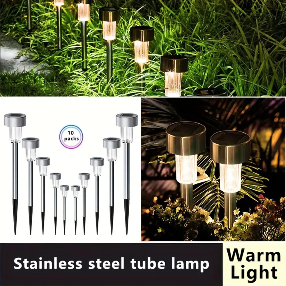 10PCS Solar Lights Powered By Nickel Batteries, Semi Embedded for Lawns and Gardens