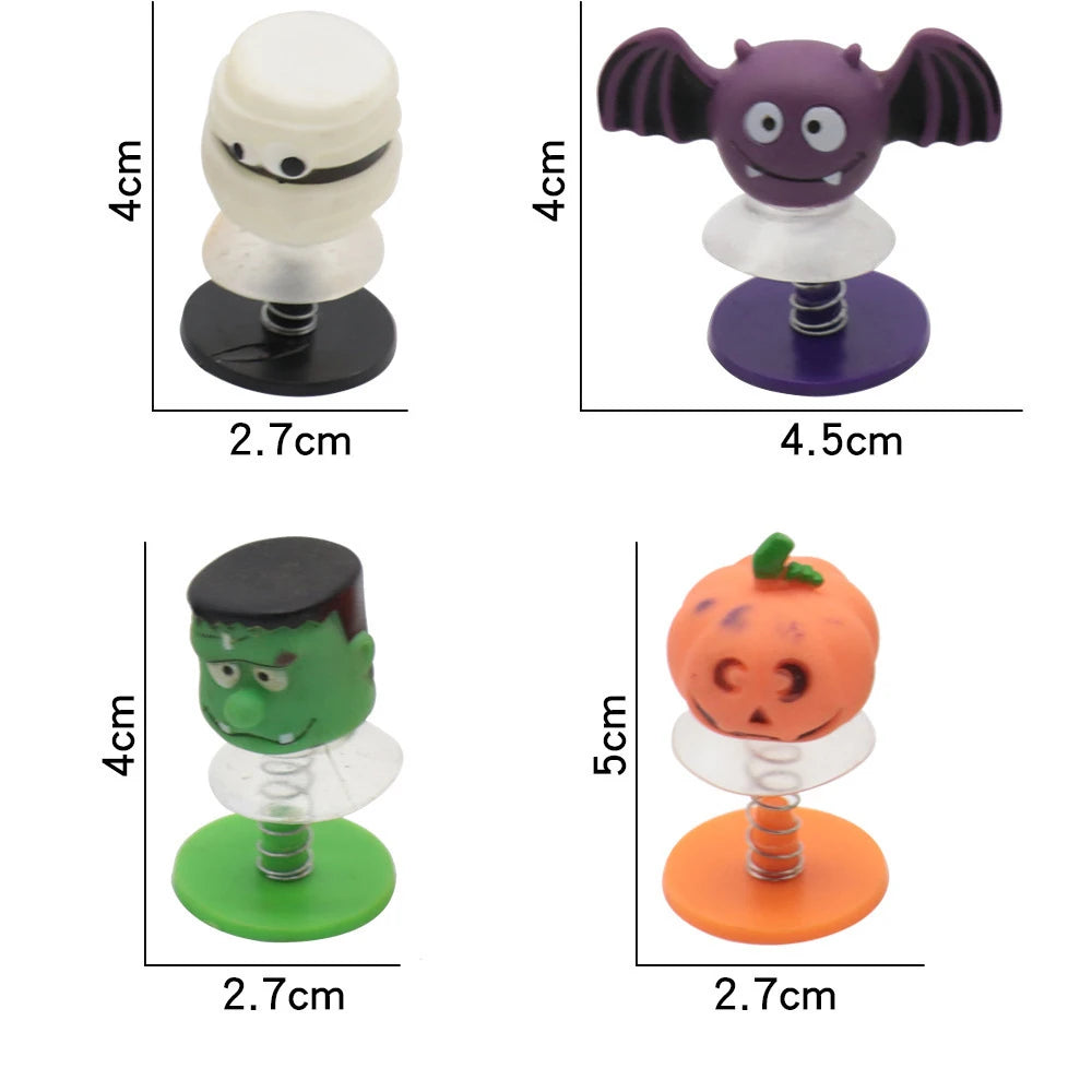 8 Pcs Cartoon Jumping Dolls Toys for Kids Halloween Theme Party Favors Treasure Box