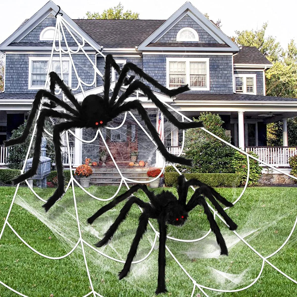 Horror Halloween Giant Black Spider Decoration Haunted House Party Props