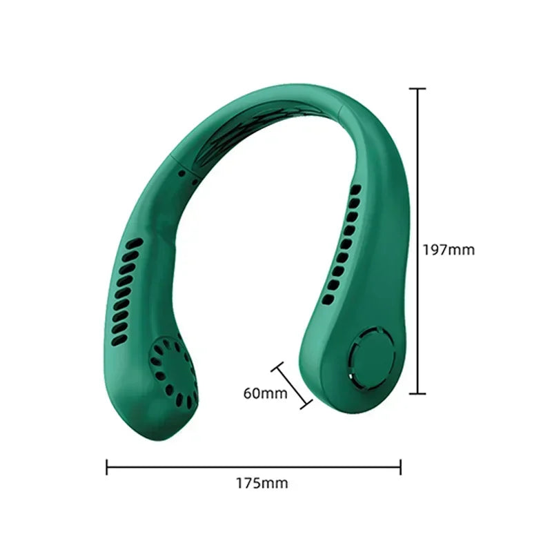Portable Mini Neck Hanging Fan USB Rechargeable Wearable for Outdoor