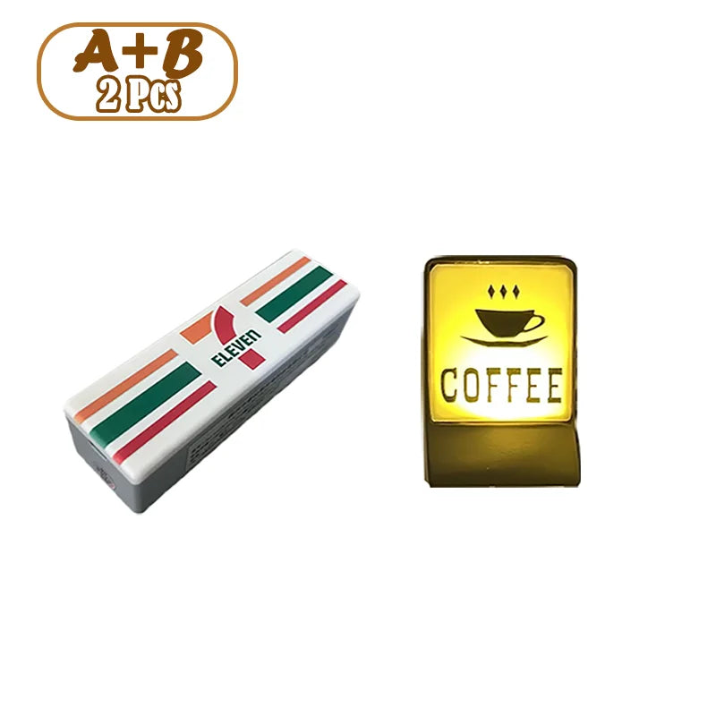 6 Styles 711 Store Light Sign Coffee Shop Magnetic Refrigerator Stickers