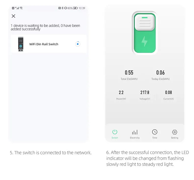 Wifi Smart Circuit Breaker Switch With Metering remote control