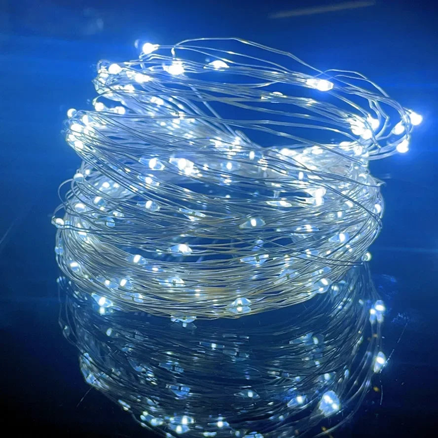 5/10/20M USB LED String Copper Silver Wire Garland Light Waterproof Fairy Decoration