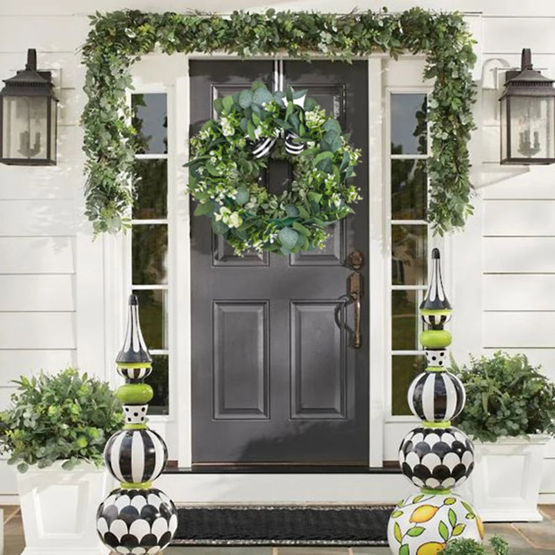 Eucalyptus Wreath Flowers Gifts DIY Rattan Creative Artificial Garland