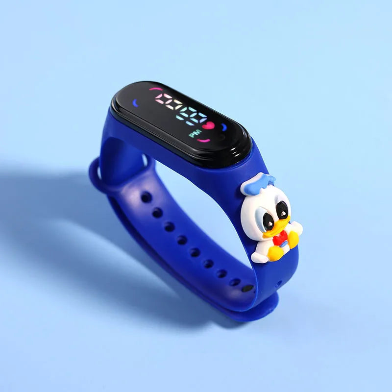 Disney Stitch Spider Man Cartoon Waterproof Watches For Kids LED Electronic Sport Watch