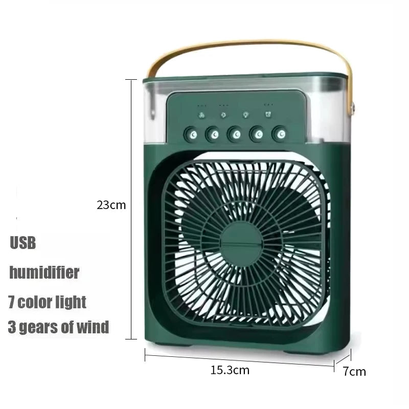 New 3 In 1 AIr Conditioner Household Mini Air Cooler LED Night Light Portable humidifier