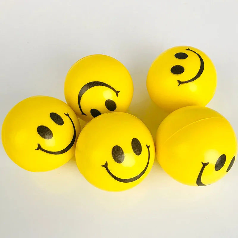 6PCS 6.3cm facial expression foam PU extrusion sports decompression children's toy