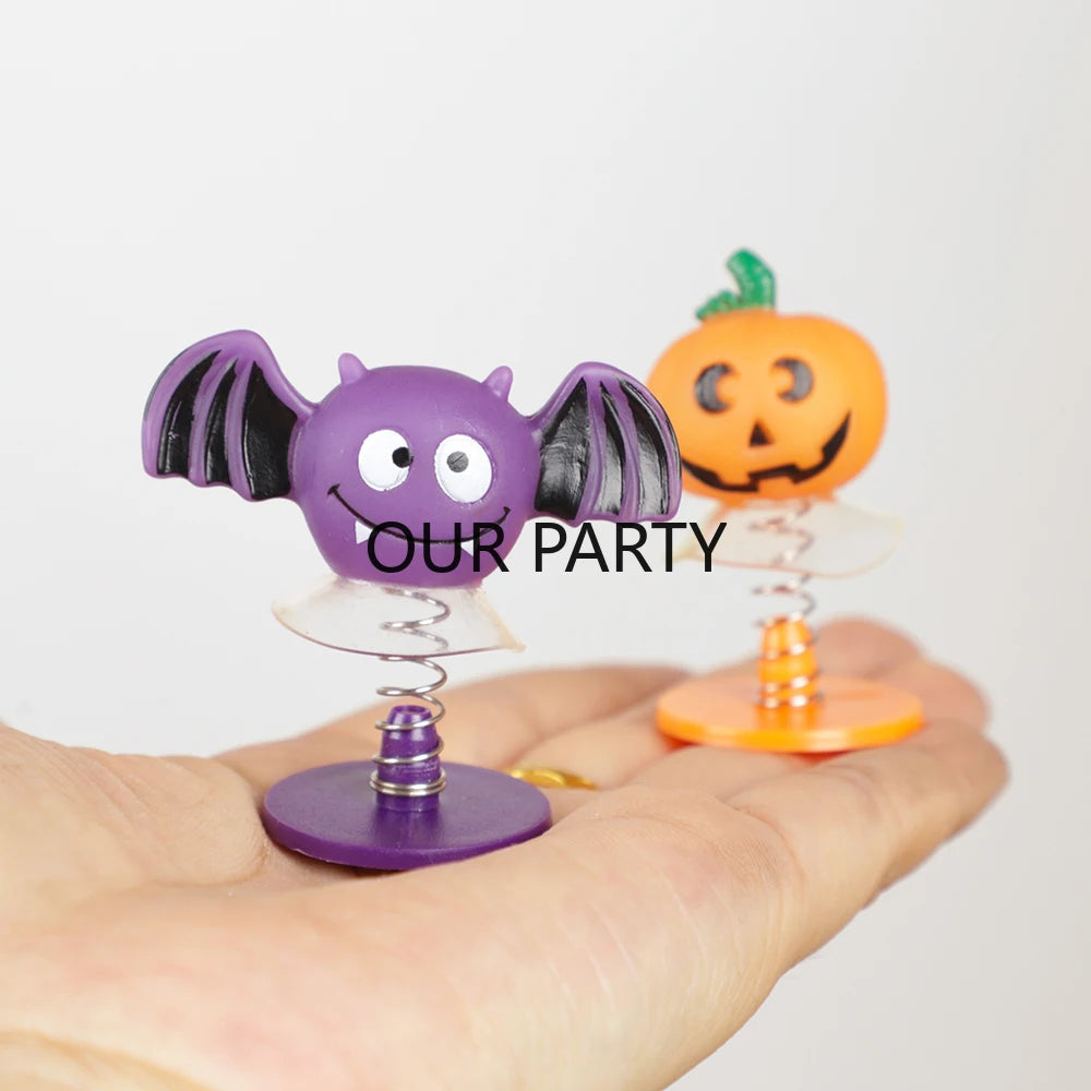 8 Pcs Cartoon Jumping Dolls Toys for Kids Halloween Theme Party Favors Treasure Box
