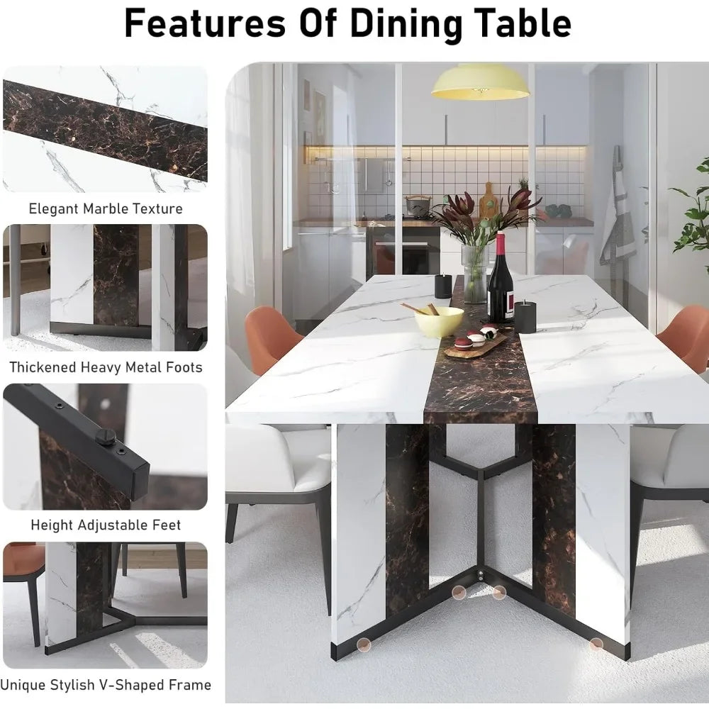 35in Marble-Color Wood Waterproof Tabletop