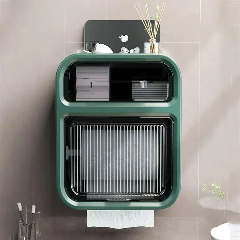 Wall-Mounted Bathroom Tissue Box with Drawer