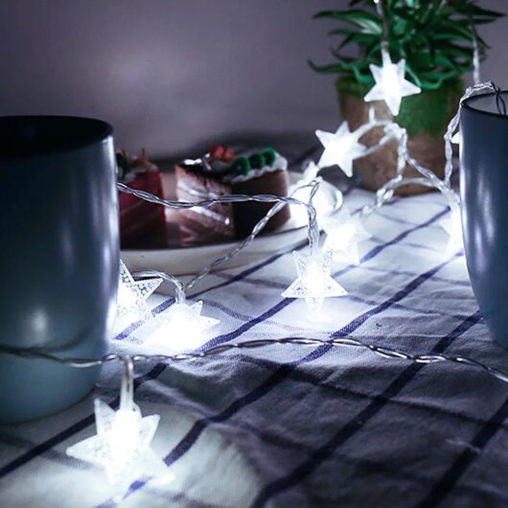 LED String Outdoor Star Chain Lights Bulb Fairy Lights for Home Garden Christmas Decor