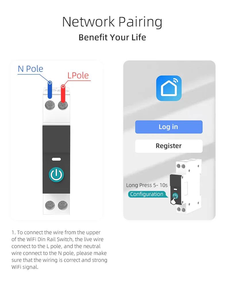 Wifi Smart Circuit Breaker Switch With Metering remote control